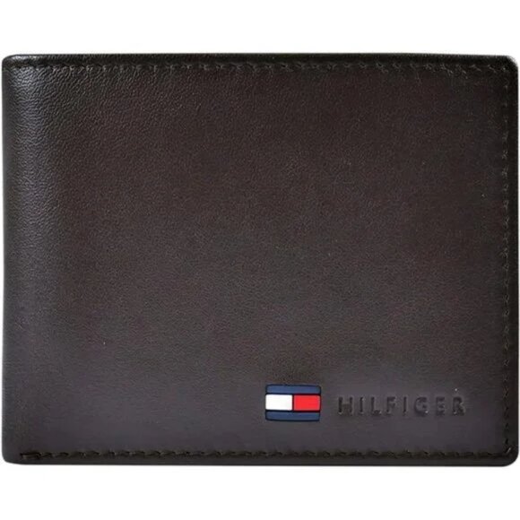 Men's Genuine Leather Passcase Wallet with Multiple Card Slots - British Brown - Picture 1 of 8